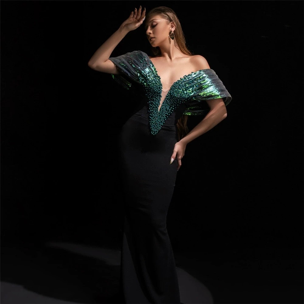 Summer new bandage dress temperament socialite nail bead waist cinching slimming long style hip hugging dress European and American dance banquet