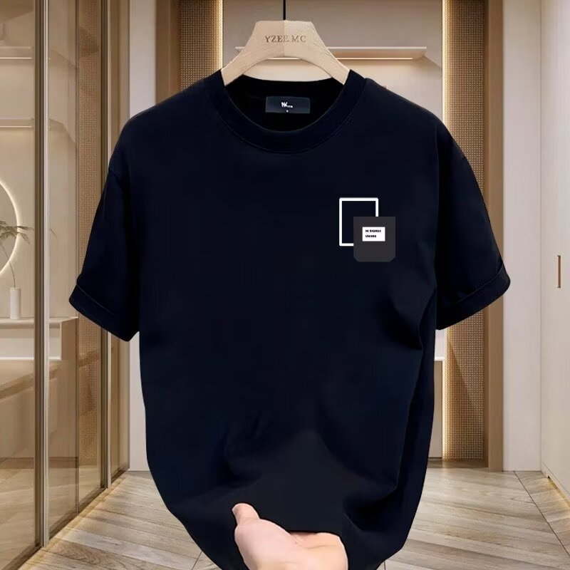 Summer new short sleeved T-shirt men's slim fit round neck breathable base shirt casual versatile quick drying sports top men
