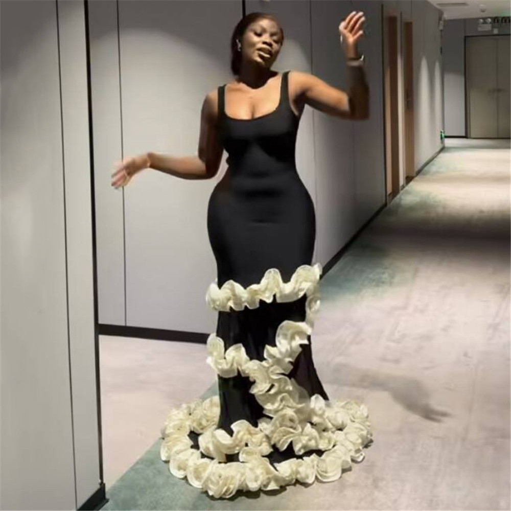 New bandage skirt spring summer lotus leaf lace mesh irregular side dress European and American women's clothing AliExpress Amazon New bandage skirt spring summer lotus leaf lace mesh irregular side dress European and American women's clothing AliExpress Amazon