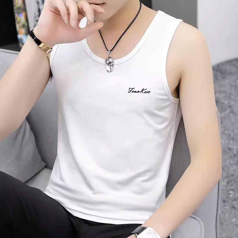 2025 Summer New Milk Silk Men's Tank Top Undercover, Sports Fitness Running Trend, Casual Sleeveless T-shirt 2025 Summer New Milk Silk Men's Tank Top Undercover, Sports Fitness Running Trend, Casual Sleeveless T-shirt