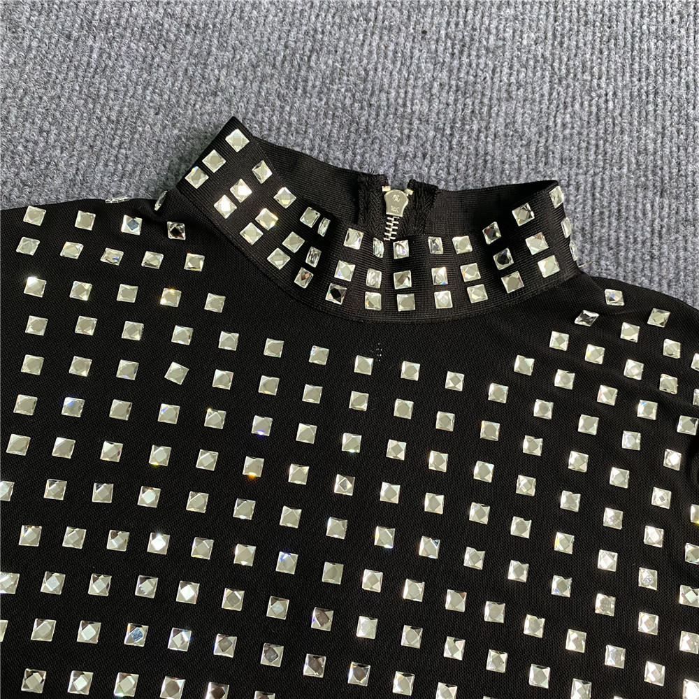 Short Top Black Long Sleeve Personalized Street Zipper Patch New Women's Wear Hot Diamond AliExpress Foreign Trade Amazon Short Top Black Long Sleeve Personalized Street Zipper Patch New Women's Wear Hot Diamond AliExpress Foreign Trade Amazon