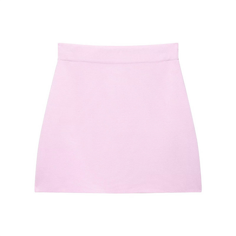 Foreign Trade 2025 Summer New European and American Style Women's Fashion and Leisure Versatile Short Sleeve Knitted Shirt Skirt 1822022 Foreign Trade 2025 Summer New European and American Style Women's Fashion and Leisure Versatile Short Sleeve Knitted Shirt Skirt 1822022