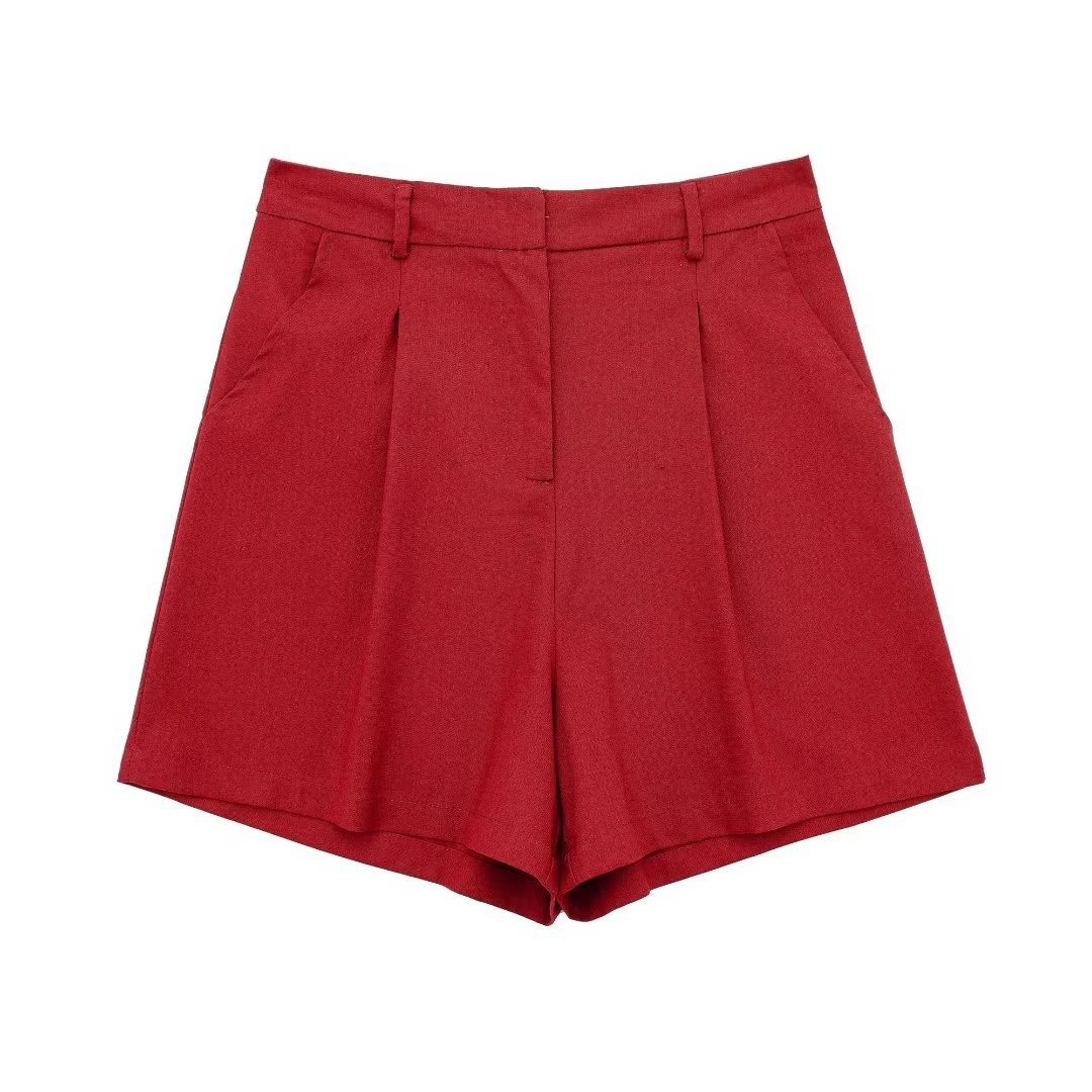 2023 Summer New Products for Foreign Trade: Cross border Women's Clothing in Europe and America, Linen Blended Vest and Shorts Set 2023 Summer New Products for Foreign Trade: Cross border Women's Clothing in Europe and America, Linen Blended Vest and Shorts Set