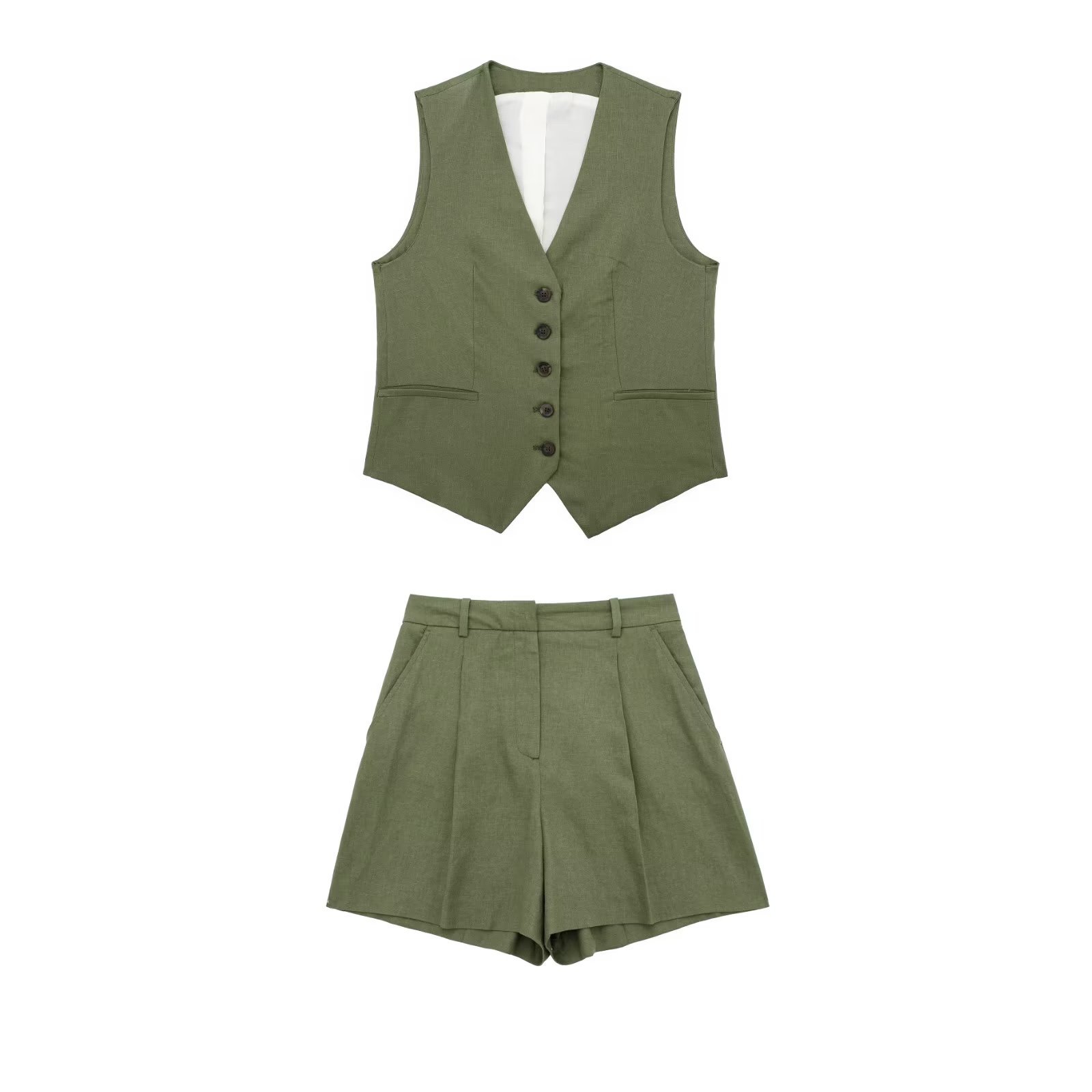2023 Summer New Products for Foreign Trade: Cross border Women's Clothing in Europe and America, Linen Blended Vest and Shorts Set 2023 Summer New Products for Foreign Trade: Cross border Women's Clothing in Europe and America, Linen Blended Vest and Shorts Set