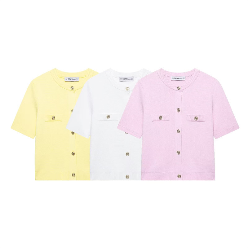 Foreign Trade 2025 Summer New European and American Style Women's Fashion and Leisure Versatile Short Sleeve Knitted Shirt Skirt 1822022