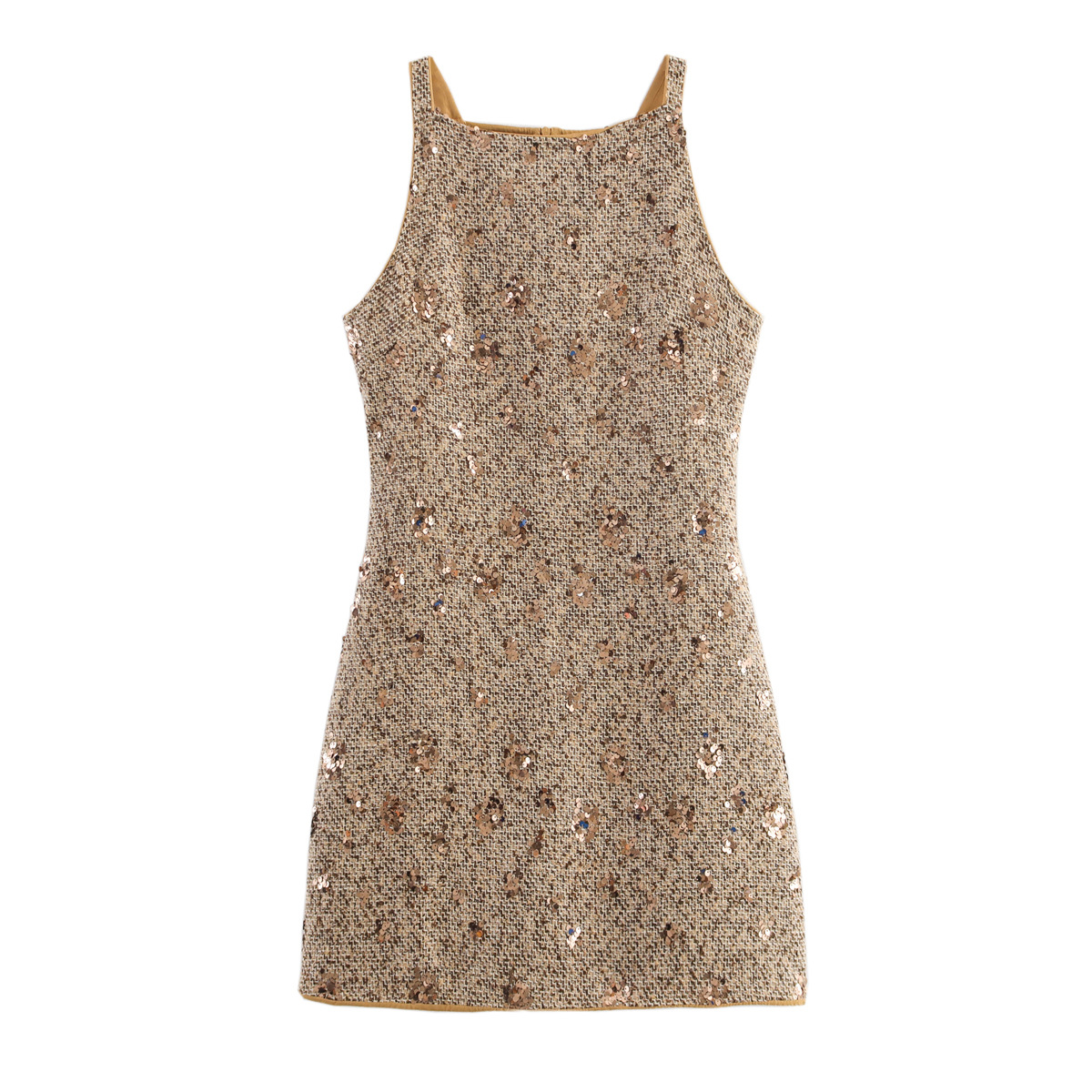 Foreign Trade 2025 Summer New Women's Clothing European and American Style Bead Decoration Small Fragrance Sleeveless Sexy Slimming Dress