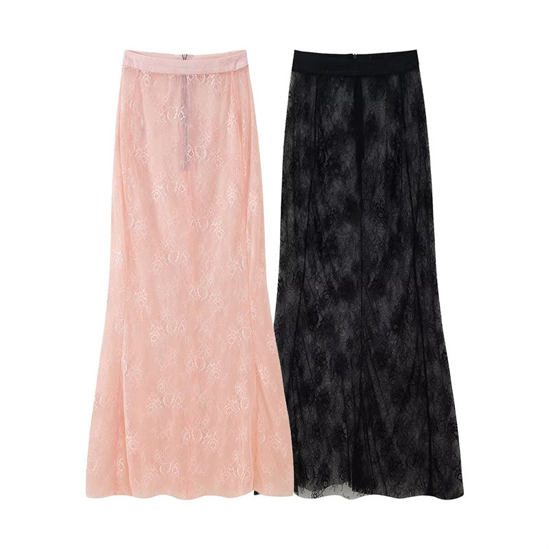 Foreign trade 2025 summer new style lapel, waist cinching, buckle decoration, suit jacket, lace long skirt set Foreign trade 2025 summer new style lapel, waist cinching, buckle decoration, suit jacket, lace long skirt set