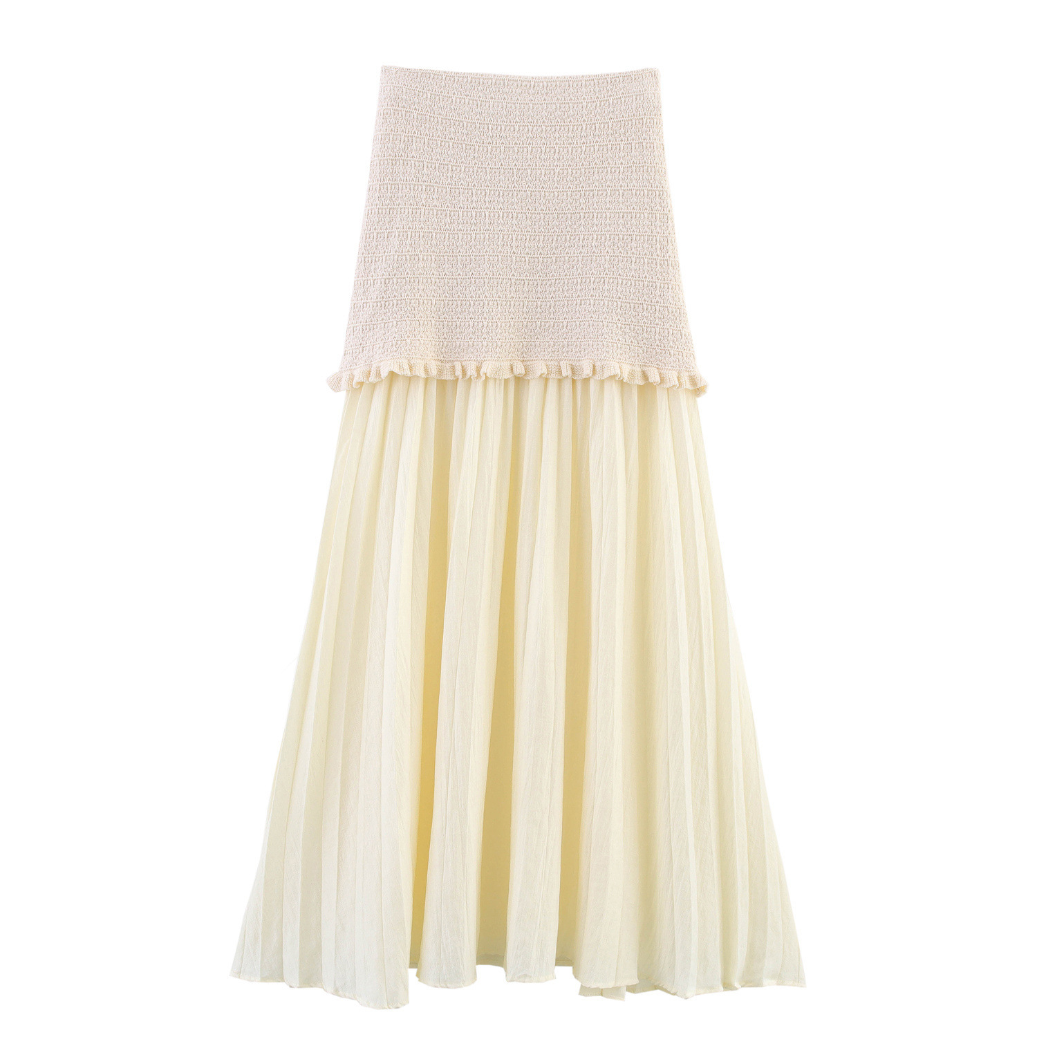 Foreign trade 2025 summer new women's clothing European and American knitted T-shirt elastic strapless skirt set for women 4192041 Foreign trade 2025 summer new women's clothing European and American knitted T-shirt elastic strapless skirt set for women 4192041