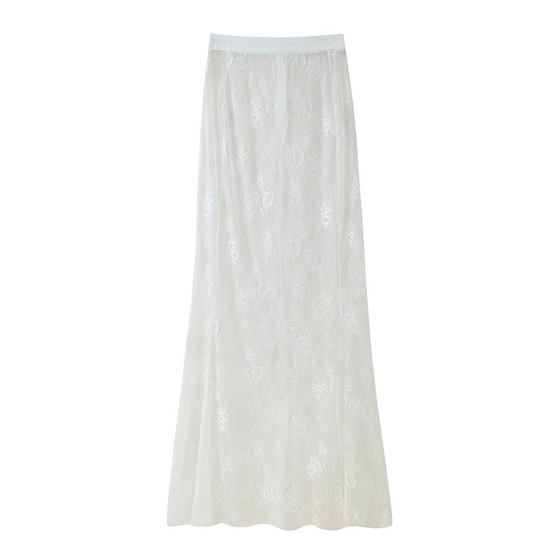 Foreign trade 2025 summer new style lapel, waist cinching, buckle decoration, suit jacket, lace long skirt set Foreign trade 2025 summer new style lapel, waist cinching, buckle decoration, suit jacket, lace long skirt set