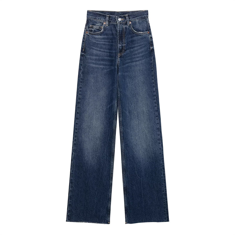 Foreign Trade 2025 Spring New Product European and American Style Commuter Women's Casual Wide Leg Middle Waist Long Jeans 2569220 Foreign Trade 2025 Spring New Product European and American Style Commuter Women's Casual Wide Leg Middle Waist Long Jeans 2569220