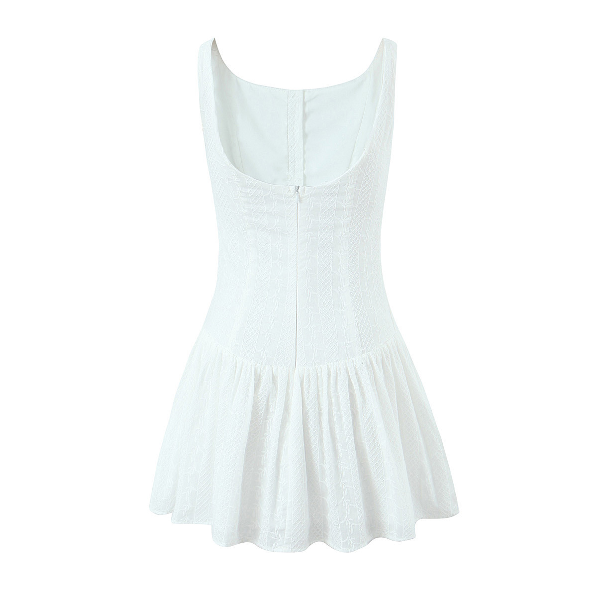 2024 summer new sexy backless slim fit chic single breasted camisole dress French square neck mini skirt 2024 summer new sexy backless slim fit chic single breasted camisole dress French square neck mini skirt