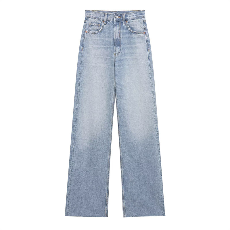 Foreign Trade 2025 Spring New Product European and American Style Commuter Women's Casual Wide Leg Middle Waist Long Jeans 2569220 Foreign Trade 2025 Spring New Product European and American Style Commuter Women's Casual Wide Leg Middle Waist Long Jeans 2569220