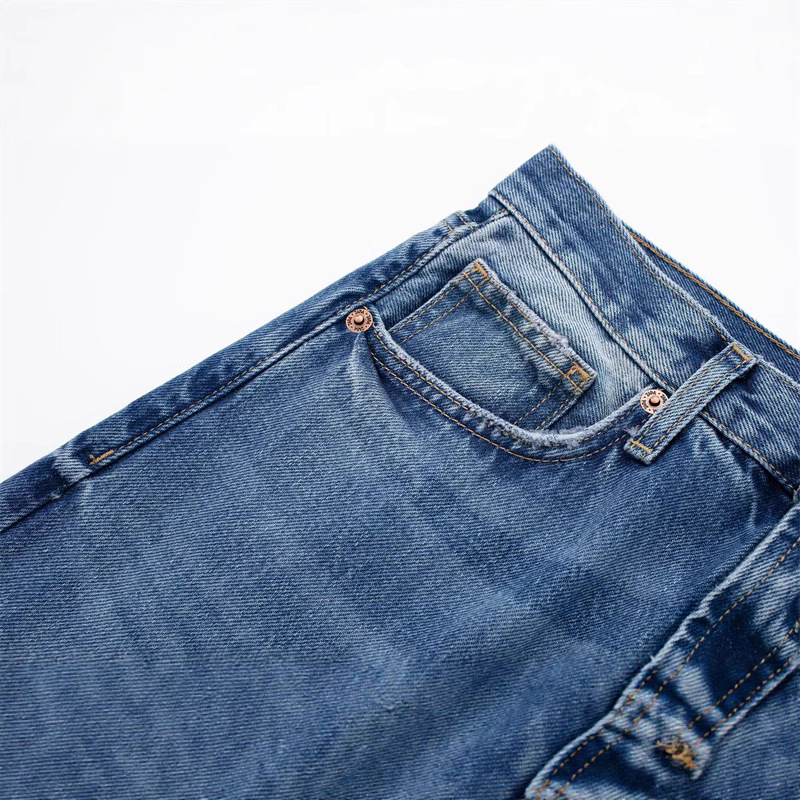 Foreign trade spring and summer new style European and American design sense niche versatile casual loose commuting jeans 6045025 Foreign trade spring and summer new style European and American design sense niche versatile casual loose commuting jeans 6045025