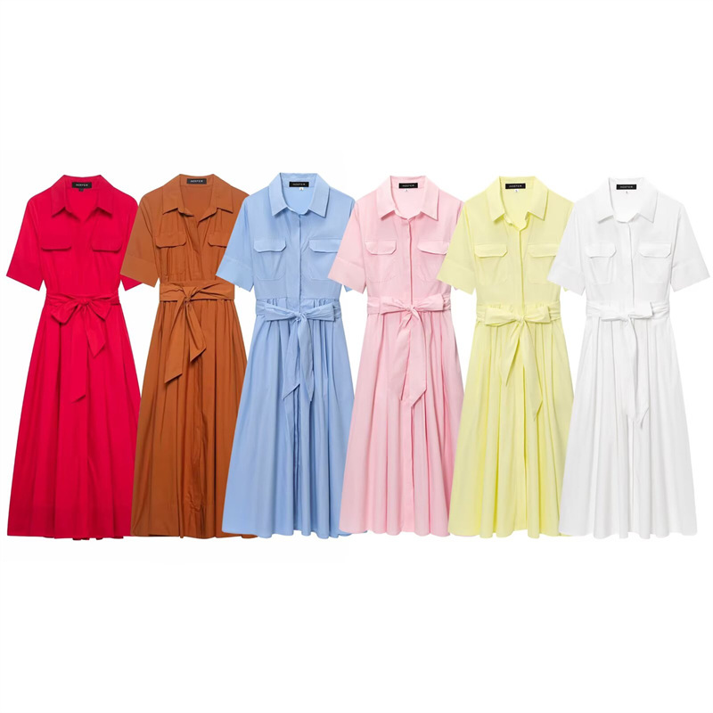 Foreign trade 2025 spring new women's clothing design sense niche versatile slim fit casual dress 2640360