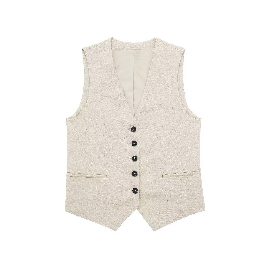 2023 Summer New Products for Foreign Trade: Cross border Women's Clothing in Europe and America, Linen Blended Vest and Shorts Set 2023 Summer New Products for Foreign Trade: Cross border Women's Clothing in Europe and America, Linen Blended Vest and Shorts Set