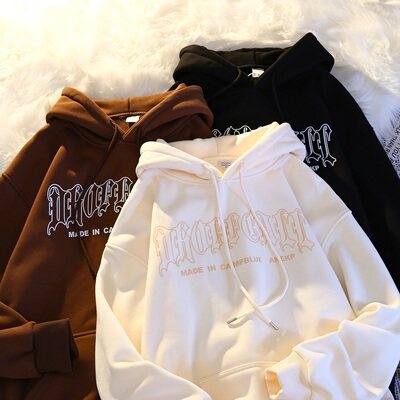 2022 New Hooded Little Oversize Fleece Thickened Sweater Girl Long Sleeve Student Loose in Autumn and Winter China-Chic