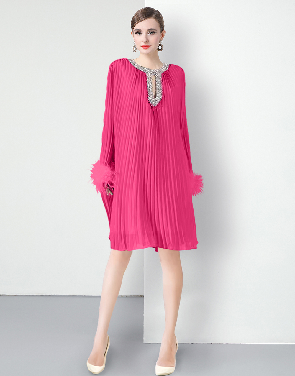 Factory direct sales of Miyake pleated dress, short style with 7 colors to choose from Factory direct sales of Miyake pleated dress, short style with 7 colors to choose from