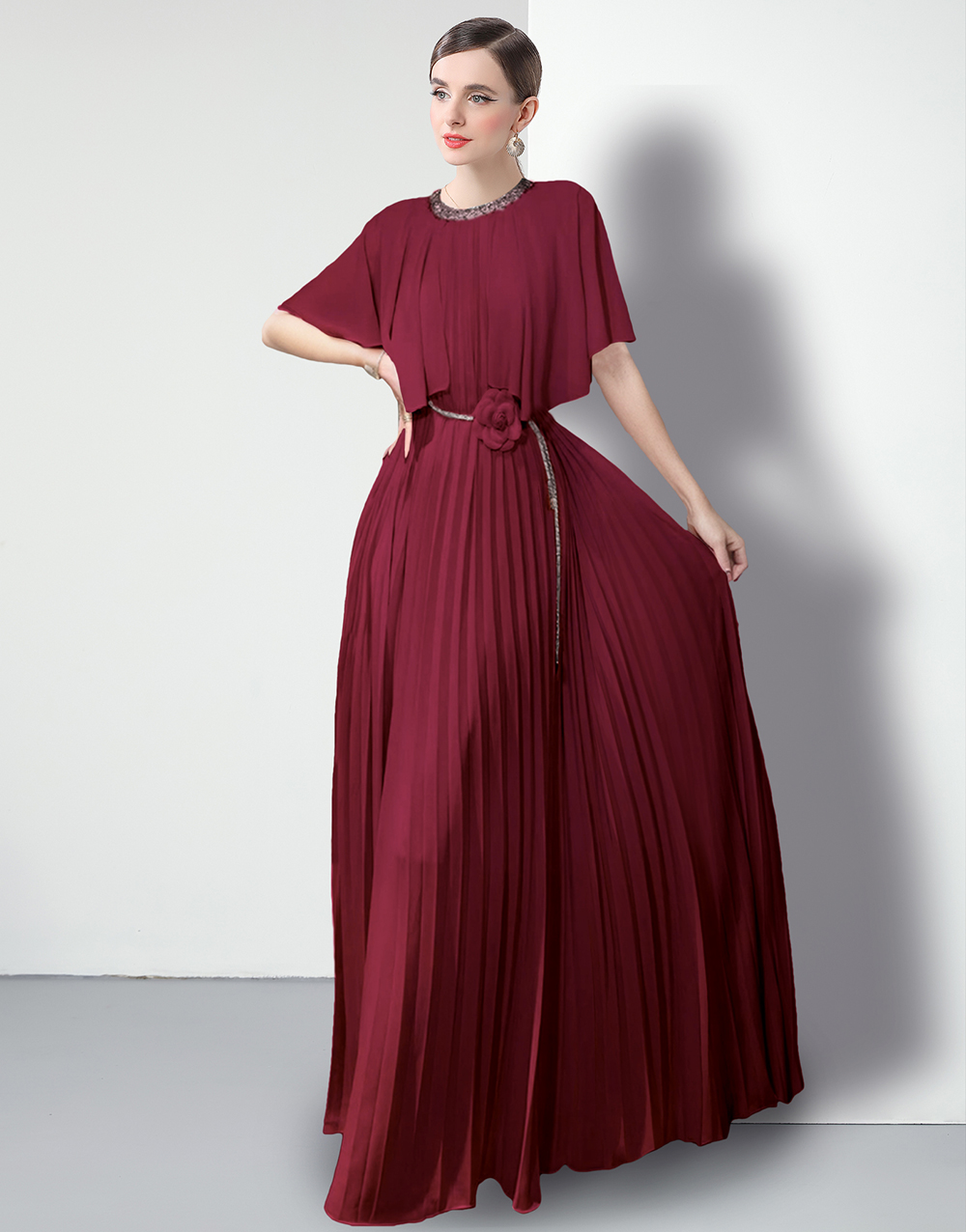 Factory direct sale pleated evening dress, customer order style, available in 7 colors Factory direct sale pleated evening dress, customer order style, available in 7 colors