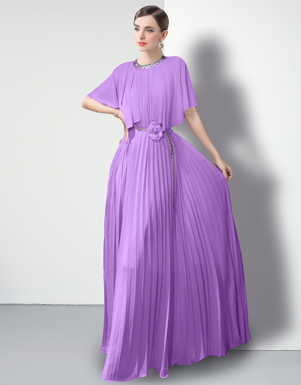 Factory direct sale pleated evening dress, customer order style, available in 7 colors Factory direct sale pleated evening dress, customer order style, available in 7 colors