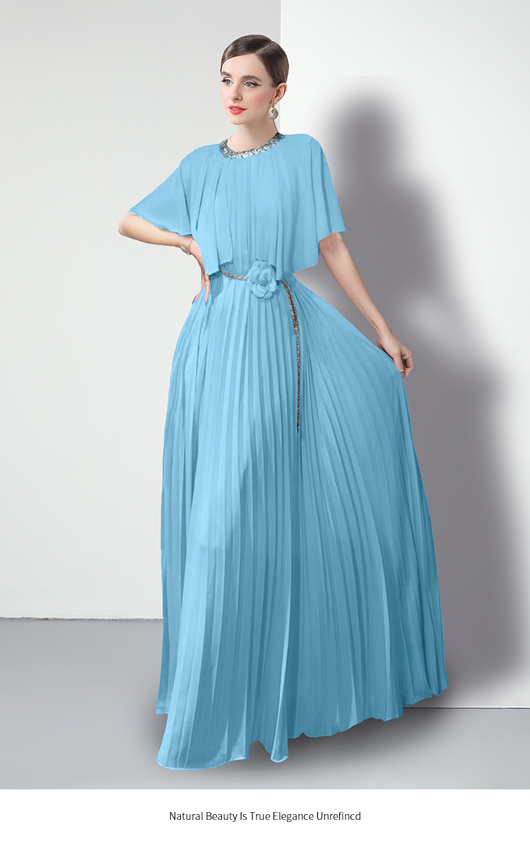 Factory direct sale pleated evening dress, customer order style, available in 7 colors Factory direct sale pleated evening dress, customer order style, available in 7 colors