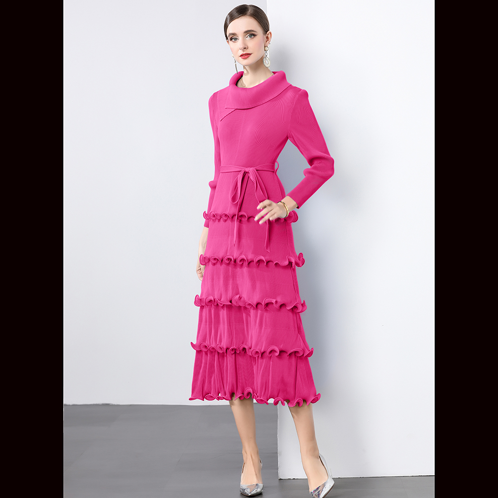 Factory direct sales of Miyake pleated fish silk thread wavy ruffle edge cake skirt pleated dress Factory direct sales of Miyake pleated fish silk thread wavy ruffle edge cake skirt pleated dress