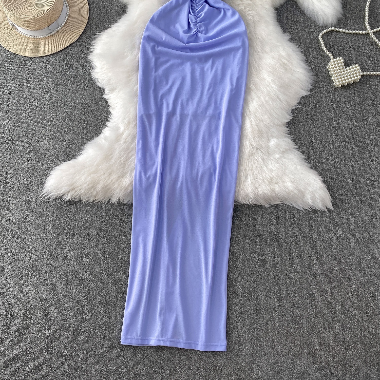 Design sense niche heart machine hollow chest display sleeveless three-dimensional flower dress for women's summer slim fit pleated long skirt Design sense niche heart machine hollow chest display sleeveless three-dimensional flower dress for women's summer slim fit pleated long skirt