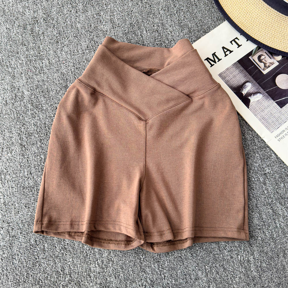 Spicy girl style V-waist slim fit brown high waisted shorts for women in spring and summer, fashionable and versatile, casual and trendy, slimming and hip hugging pants Spicy girl style V-waist slim fit brown high waisted shorts for women in spring and summer, fashionable and versatile, casual and trendy, slimming and hip hugging pants