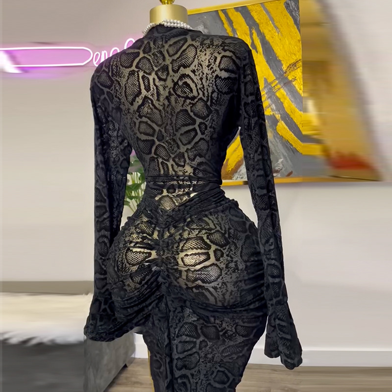 European and American women's clothing 2025 spring new style elegant temperament semi high collar lace long sleeved high waisted hip hugging one step skirt long skirt European and American women's clothing 2025 spring new style elegant temperament semi high collar lace long sleeved high waisted hip hugging one step skirt long skirt