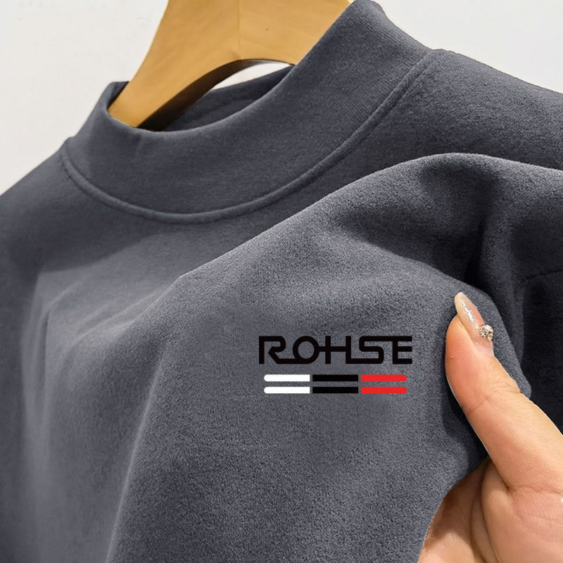 Men's double-sided velvet high neck base shirt, men's German velvet long sleeved T-shirt, autumn and winter thick velvet thermal underwear special offer