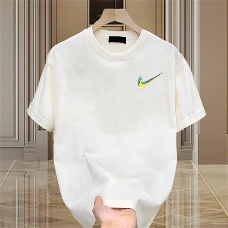 Summer new short sleeved T-shirt men's American heavyweight fashion brand couple half sleeved top loose casual round neck base shirt Summer new short sleeved T-shirt men's American heavyweight fashion brand couple half sleeved top loose casual round neck base shirt