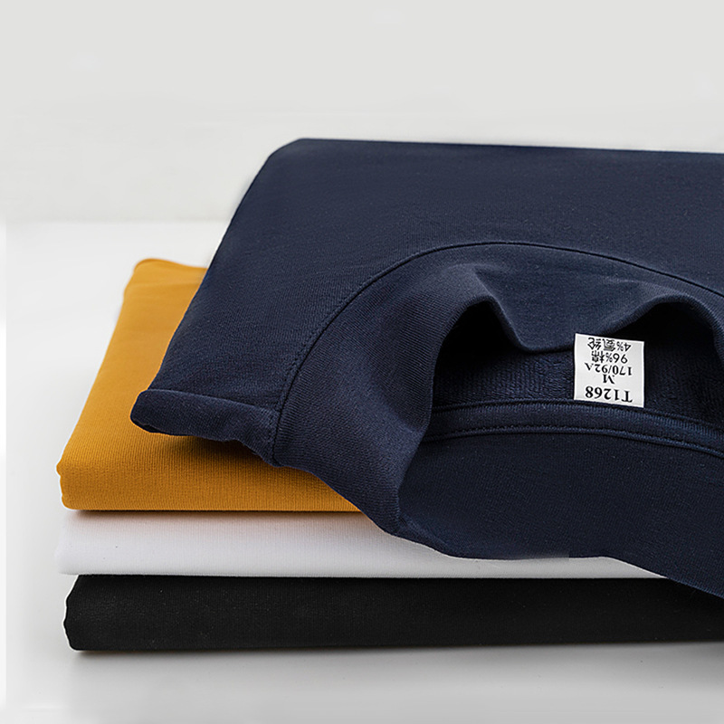 High quality German velvet semi high neck long sleeved T-shirt for men in autumn and winter, with solid color short sleeved top underneath, men's clothing for men High quality German velvet semi high neck long sleeved T-shirt for men in autumn and winter, with solid color short sleeved top underneath, men's clothing for men