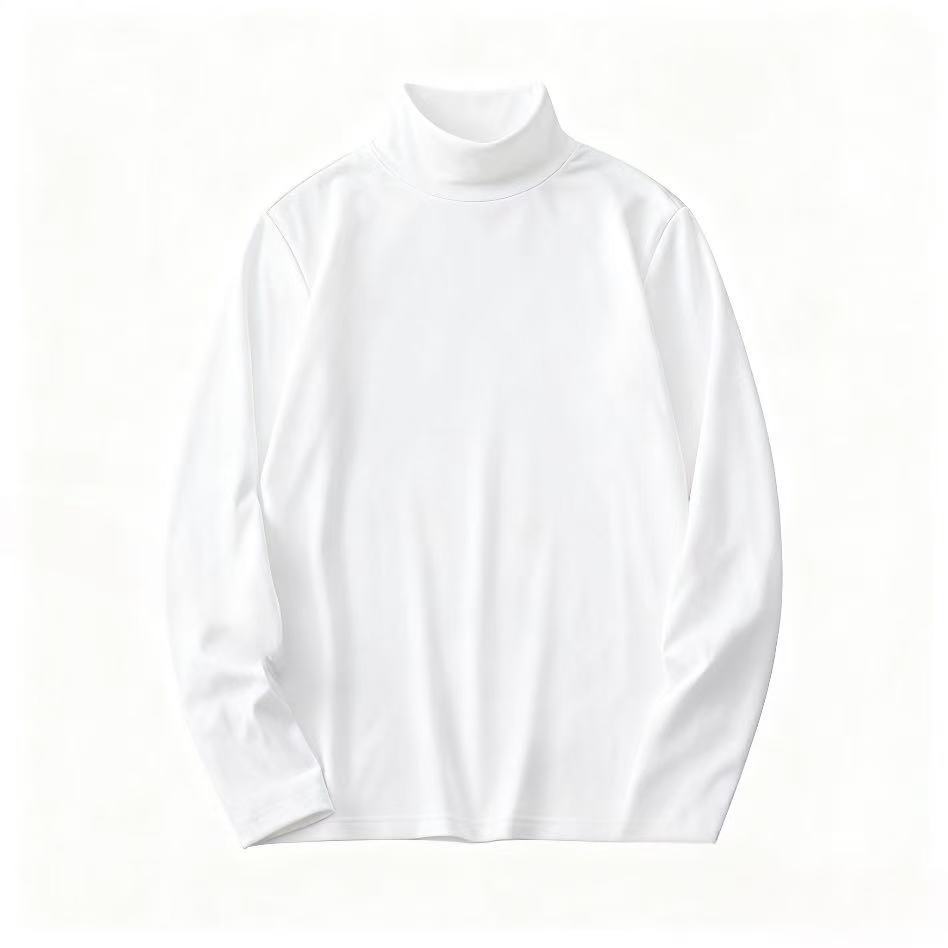 High quality German velvet semi high neck long sleeved T-shirt for men in autumn and winter, with solid color short sleeved top underneath, men's clothing for men High quality German velvet semi high neck long sleeved T-shirt for men in autumn and winter, with solid color short sleeved top underneath, men's clothing for men