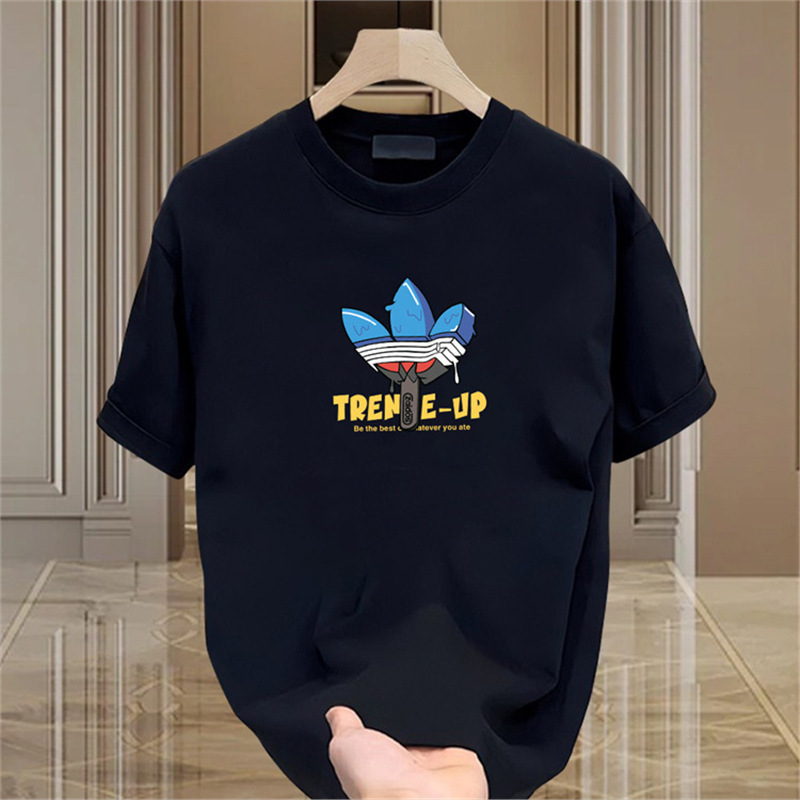 Summer new short sleeved T-shirt men's American heavyweight fashion brand couple half sleeved top loose casual round neck base shirt Summer new short sleeved T-shirt men's American heavyweight fashion brand couple half sleeved top loose casual round neck base shirt