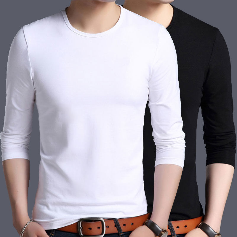 Spring and Autumn Men's Long Sleeve T-shirt Base Shirt Korean Edition Trendy Youth Versatile Slim Fit Round Neck Cross border Autumn Shirt