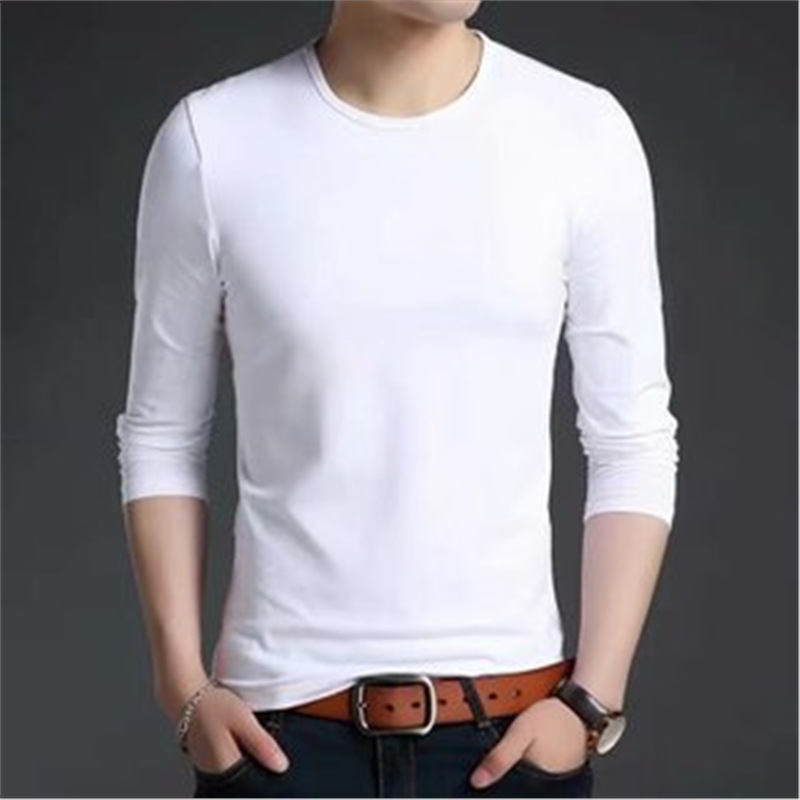 Spring and Autumn Men's Long Sleeve T-shirt Base Shirt Korean Edition Trendy Youth Versatile Slim Fit Round Neck Cross border Autumn Shirt Spring and Autumn Men's Long Sleeve T-shirt Base Shirt Korean Edition Trendy Youth Versatile Slim Fit Round Neck Cross border Autumn Shirt