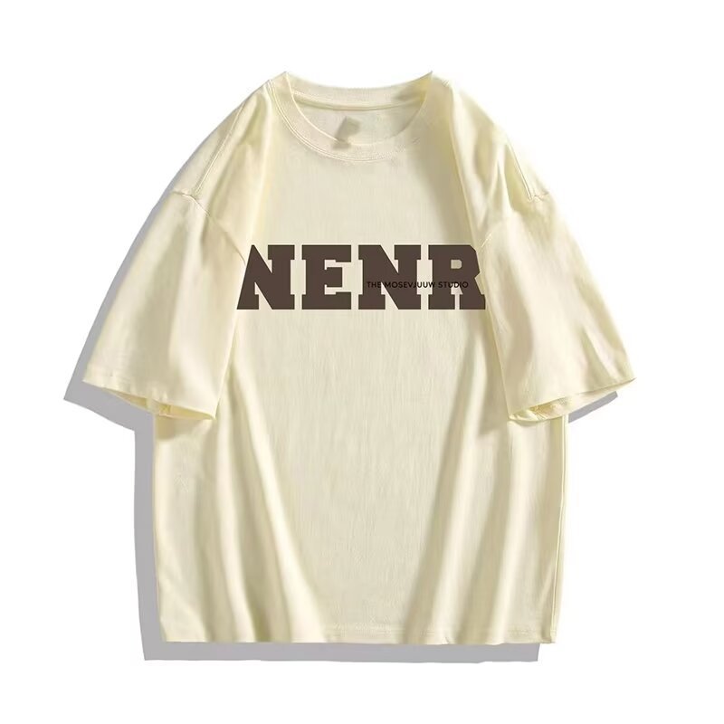 2025 heavyweight short sleeved T-shirt for men, summer trendy brand, loose fitting men's clothing, American plus size student T-shirt 2025 heavyweight short sleeved T-shirt for men, summer trendy brand, loose fitting men's clothing, American plus size student T-shirt