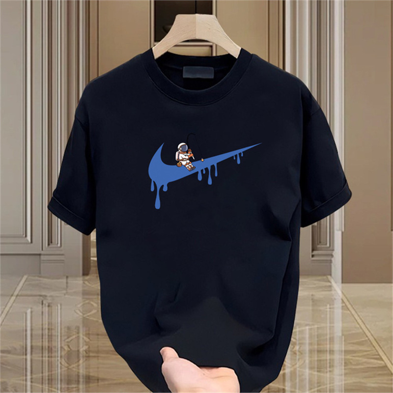 Summer new short sleeved T-shirt men's American heavyweight fashion brand couple half sleeved top loose casual round neck base shirt Summer new short sleeved T-shirt men's American heavyweight fashion brand couple half sleeved top loose casual round neck base shirt