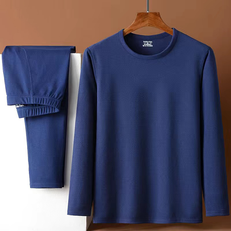 Men's Wear resistant German Velvet Thermal Underwear Set with Half High Collar, Anti Cold Base, Autumn Clothes, Autumn Pants, Middle aged and Elderly Size