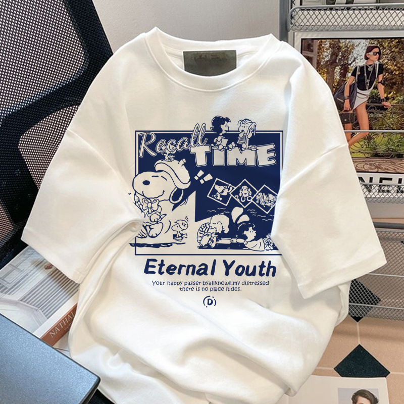 Cross border American retro short sleeved T-shirt trend Korean version slim fit upper clothing trend fashionable casual breathable base shirt