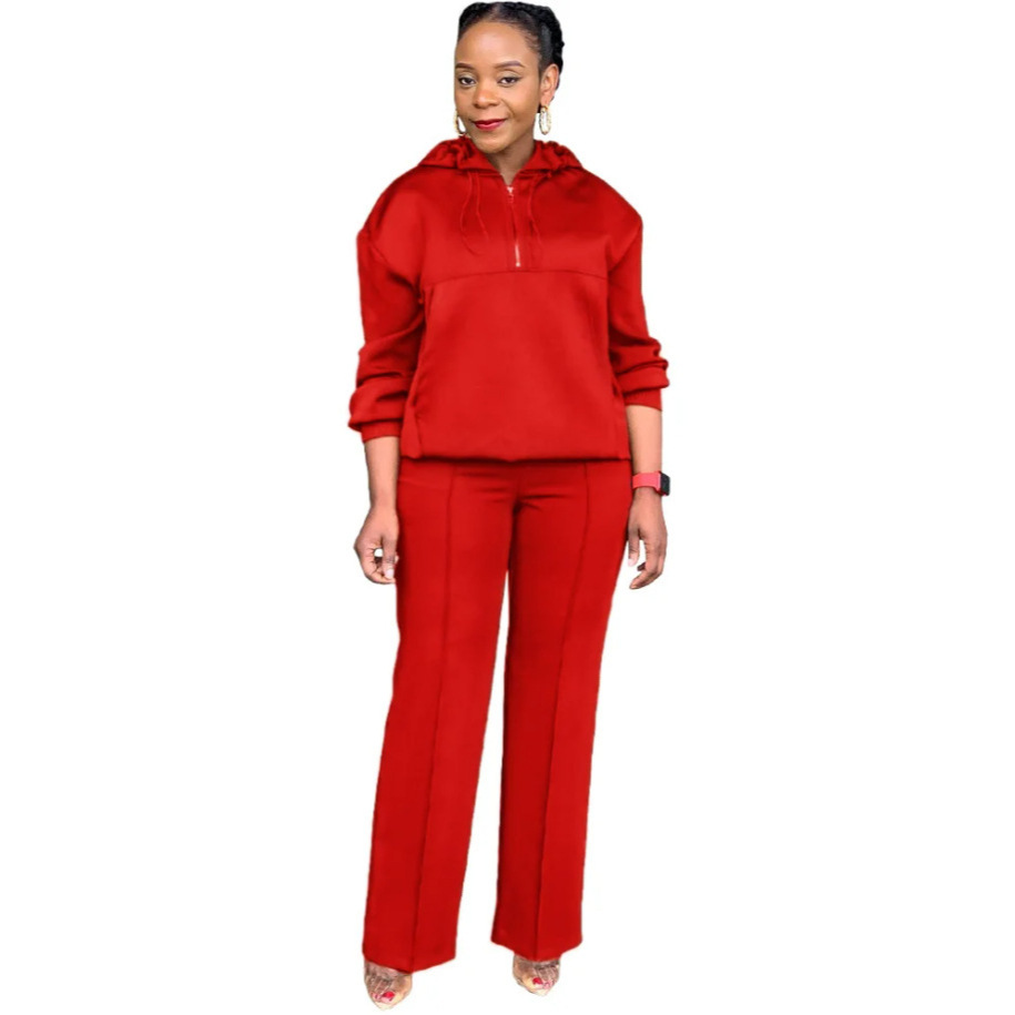 Spot cross-border Amazon set long sleeved women's sports 2-piece set women's fashion hooded pocket sweatshirt pants Spot cross-border Amazon set long sleeved women's sports 2-piece set women's fashion hooded pocket sweatshirt pants