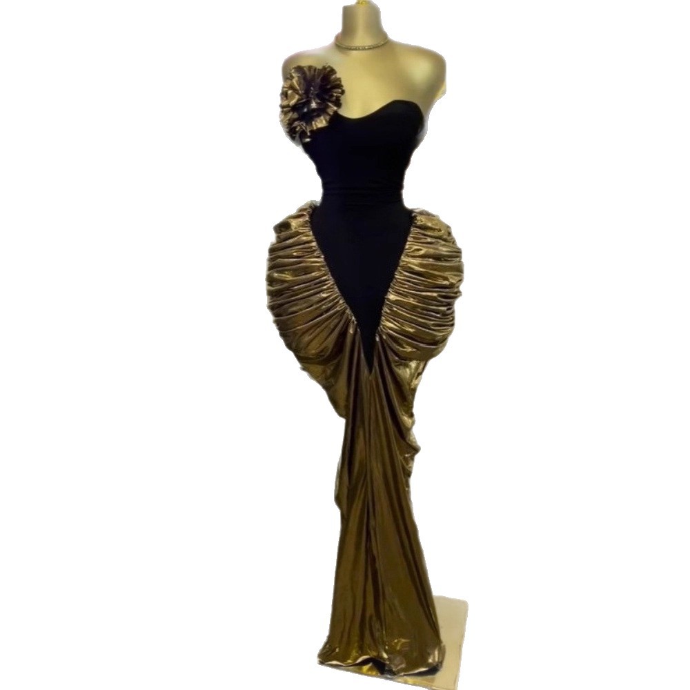 In stock 2025 summer pleated backpack sexy dress dress cross-border European and American fashion sleeveless waist cinched dress In stock 2025 summer pleated backpack sexy dress dress cross-border European and American fashion sleeveless waist cinched dress