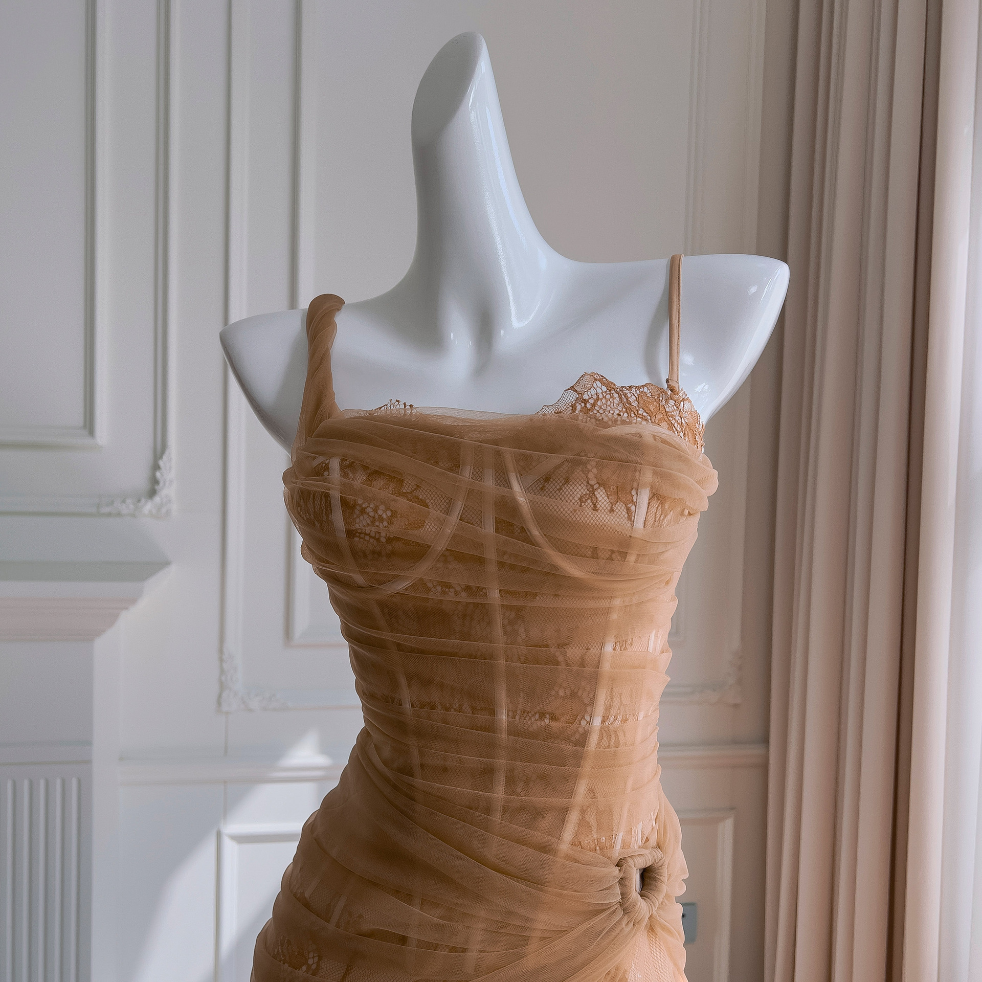 Summer New Fashionable Style Strap Skirt Elegant Slimming Dress Party Date Lace Perspective Skirt 68512 Summer New Fashionable Style Strap Skirt Elegant Slimming Dress Party Date Lace Perspective Skirt 68512