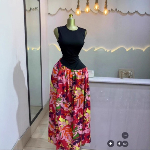 Spot 2025 European and American Cross border Summer Printed Sleeveless Bohemian Long Dress with Strap Sweet Dress Spot 2025 European and American Cross border Summer Printed Sleeveless Bohemian Long Dress with Strap Sweet Dress