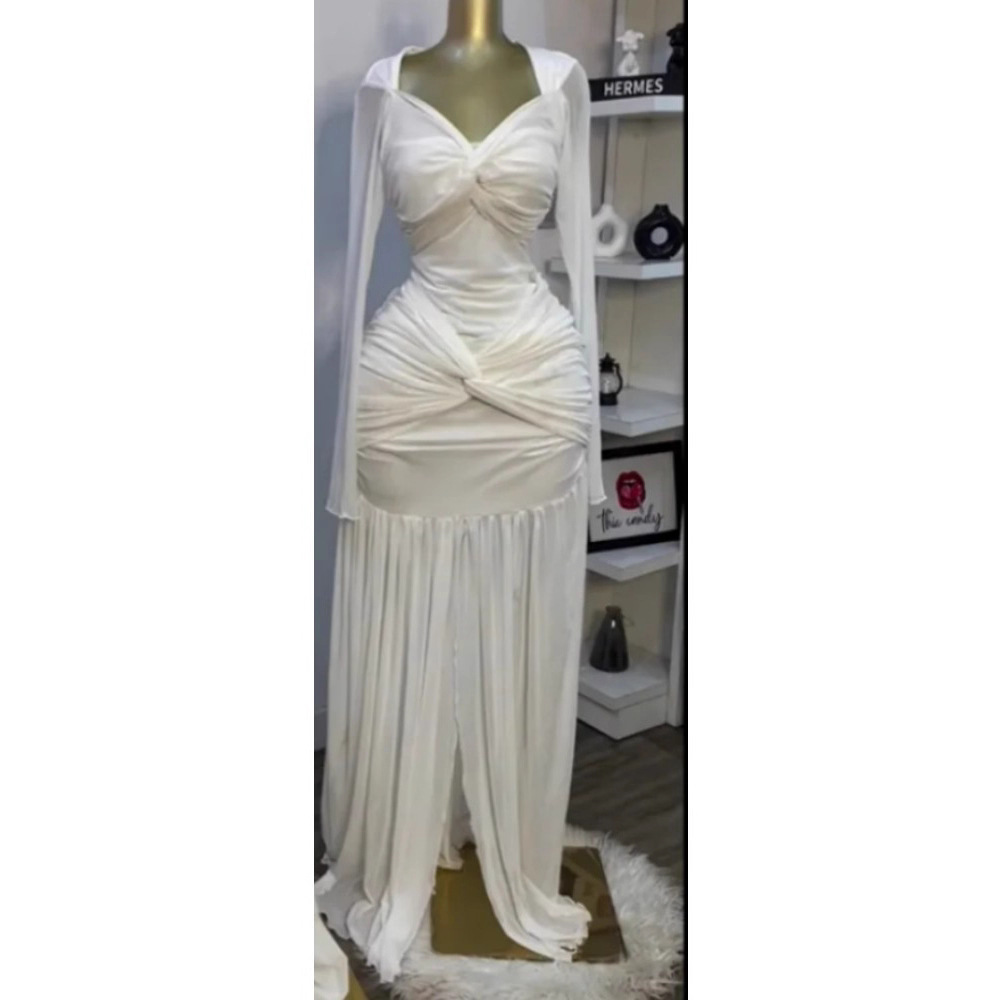 In stock 2025 autumn new item European and American cross-border mesh solid color long sleeved dress sexy slim fit strapless dress In stock 2025 autumn new item European and American cross-border mesh solid color long sleeved dress sexy slim fit strapless dress