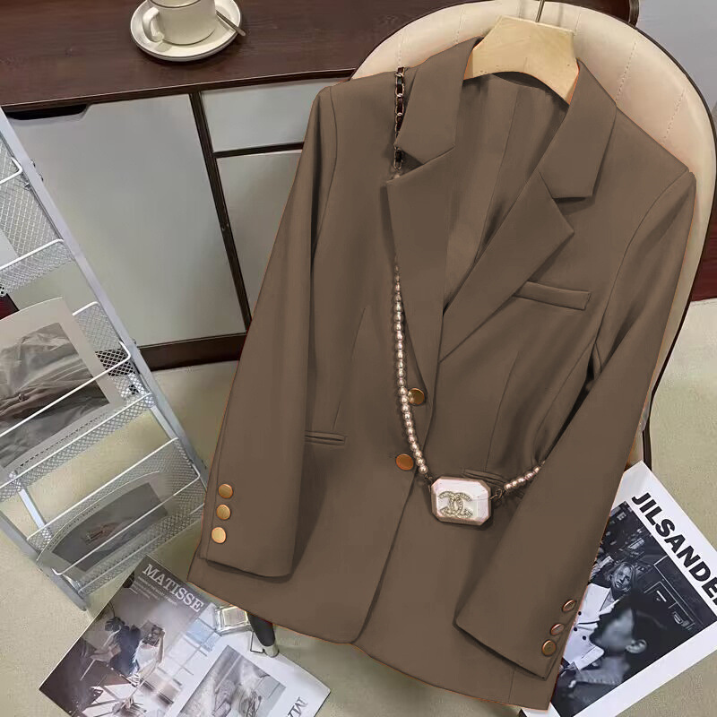 Autumn suit jacket for women 2025 Spring and Autumn new Korean version casual commuting temperament goddess Fan Ka color suit jacket Autumn suit jacket for women 2025 Spring and Autumn new Korean version casual commuting temperament goddess Fan Ka color suit jacket