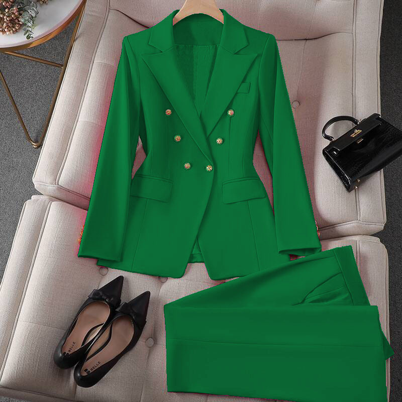 Small suit retro jacket slim fashion 2025 Spring and Autumn women's Korean version casual design sense top and trousers set Small suit retro jacket slim fashion 2025 Spring and Autumn women's Korean version casual design sense top and trousers set