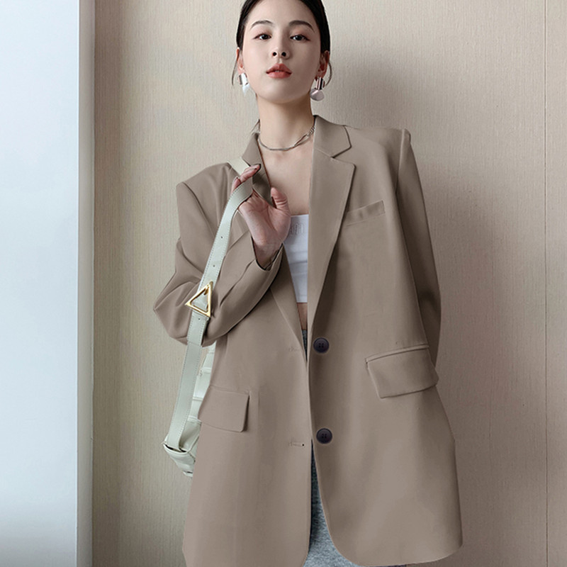White suit jacket for women's Spring and Autumn 2025 new Korean version loose internet celebrity casual professional fashion small suit top White suit jacket for women's Spring and Autumn 2025 new Korean version loose internet celebrity casual professional fashion small suit top