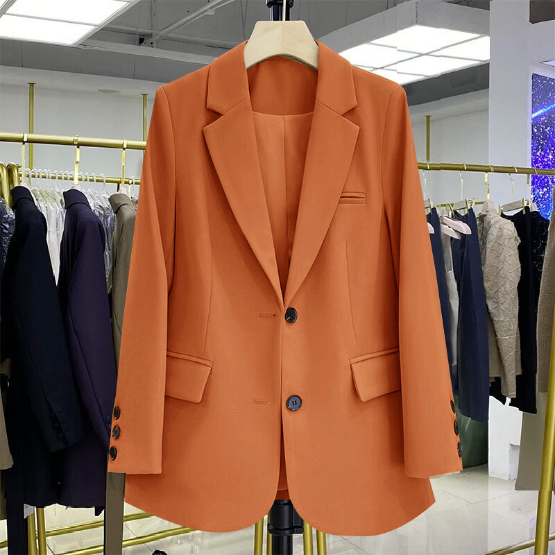 Coffee colored suit jacket for petite women, 2025 Spring and Autumn short style retro Korean casual slimming foreign trade suit for women Coffee colored suit jacket for petite women, 2025 Spring and Autumn short style retro Korean casual slimming foreign trade suit for women
