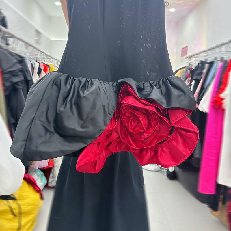 Thirteen elements retro charming socialite patchwork flower dress sleeveless birthday party pinch waist dress C1 # 2309 Thirteen elements retro charming socialite patchwork flower dress sleeveless birthday party pinch waist dress C1 # 2309