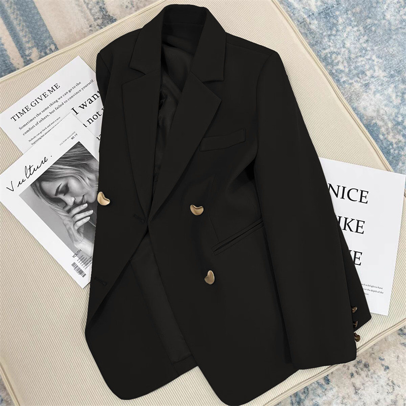 2025 Spring and Autumn New Grey Korean Edition British Style Suit Coat for Women, French Texture Fashion Small Suit 2025 Spring and Autumn New Grey Korean Edition British Style Suit Coat for Women, French Texture Fashion Small Suit